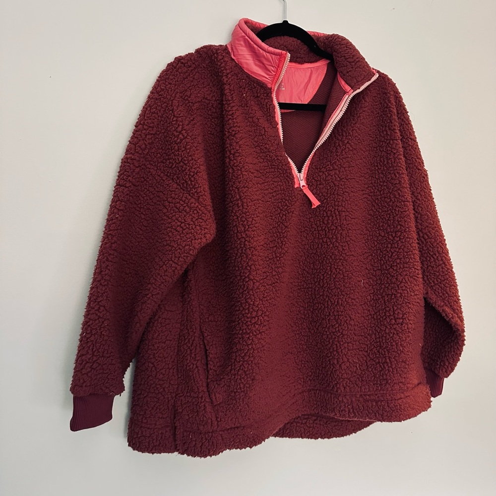 Aerie women’s pink Sherpa pullover